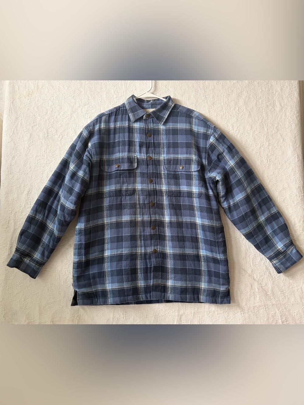 Dickies Plaid Blue Flannel Checkered Fleece Lined Men’s Outdoor Jacket Medium